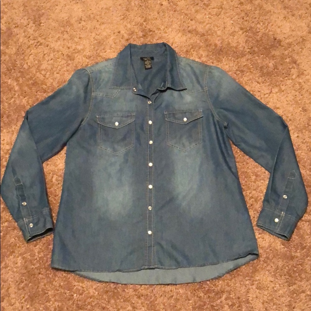 Denim Pearl Snap Shirt